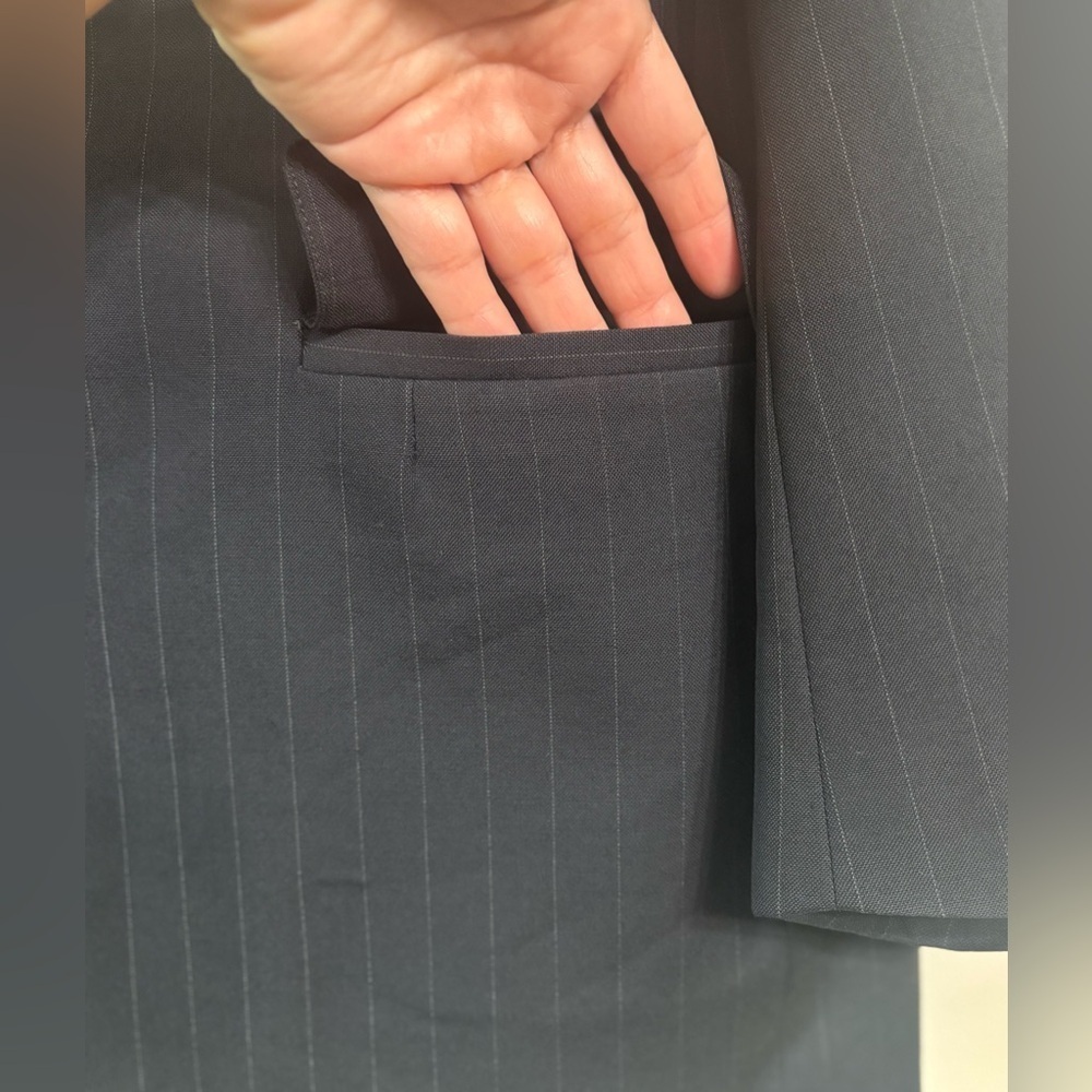 Brooks Brothers Wool Navy Blue gray Pinstripe Blazer Sportcoat Suit Jacket - Picture 4 of 11